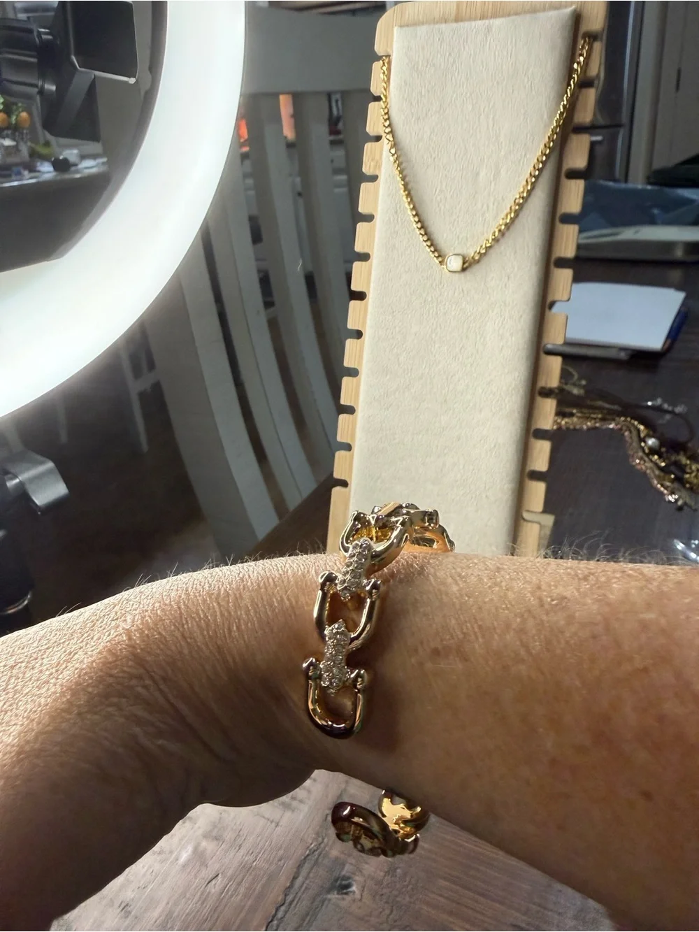 Bomb party hinge cuff Bracelet with Pavé Crystals - Women's Accessory